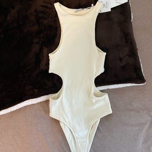 Zara White cutout bodysuit